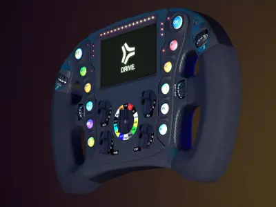 F1 Steering Wheel - Renault-Alpine 3D model