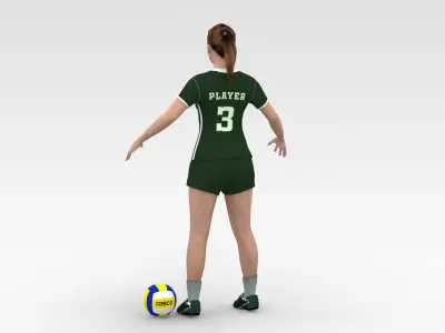 Female Volleyball Player  3D model