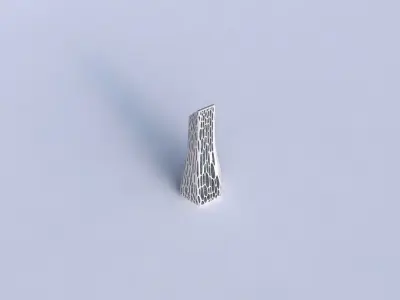 Vase top bent hexagon with fine organic lattice 3D print model