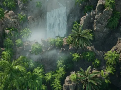 Tropical Island Unreal Engine - Environment Low-poly 3D model