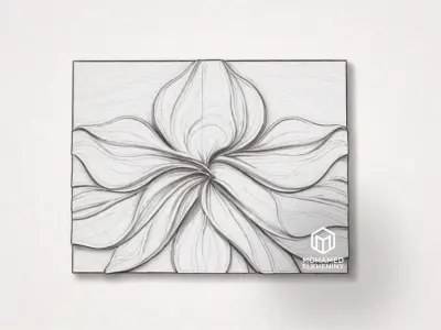 modern panel wall decor set wall relief mural CNC 96 3D model