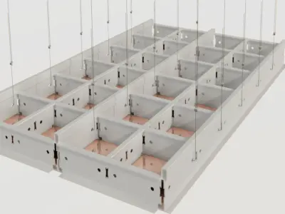 BIM-GC T15 Linear Carrier Suspended Ceiling From Architect 3D model