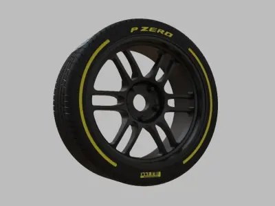 Miniature Enkei RPF1 Rim and Tire - 3D Print - No Textures 3D print model