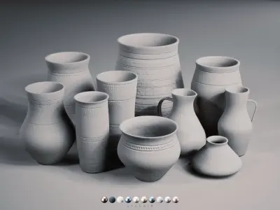 LP - PBR Pottery Pack Vol 01 Low-poly 3D model