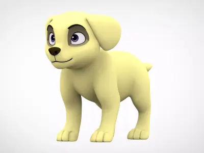 Pale Yellow Labrador Low-poly 3D model