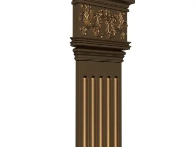 Column Capital 1302 Low-poly 3D model