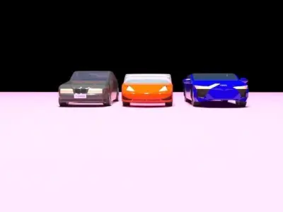 LOW POLY AUTOPACK orange car Low-poly 3D model