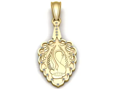 Golden Swan Pendan 3D print model