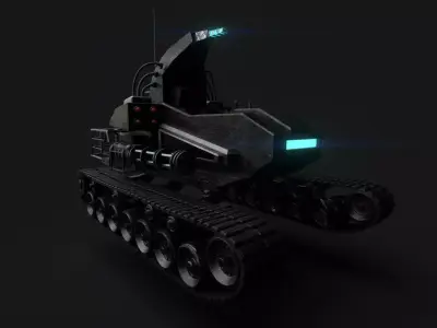 Cybertank futuristic vehicle Low-poly 3D model