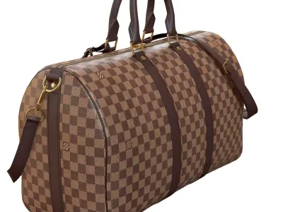 Louis Vuitton Bag Keepall Bandouliere 45 Damier Ebene Low-poly 3D model