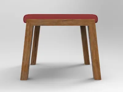 Saga Stool Low-poly 3D model