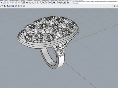 Unique Ring made with the Rhinoceros with a love for women 3D print model