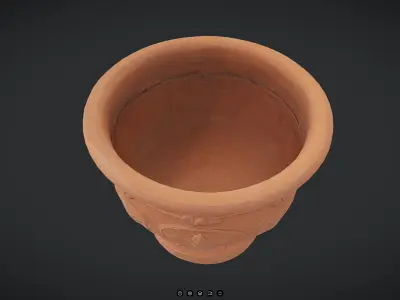Terracotta Plant Pot 2 Low-poly 3D model