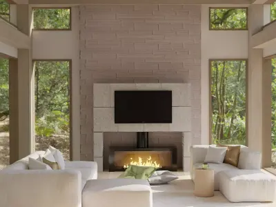 Living Room 3 Blender Scene - DAY and NIGHT 2Versions 3D model