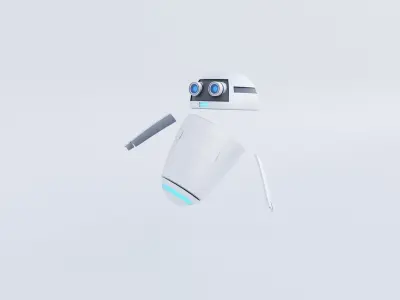 Robot Droid Character Low-poly 3D model