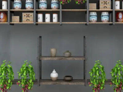 Industrial wall mounted frame decorative 3D model