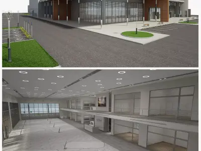 Car Showroom 3D model