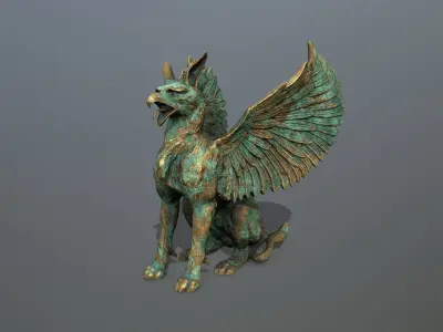 Statue Creature Low-poly 3D model