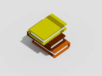 Books Voxel Free low-poly 3D model