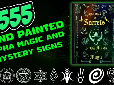 50 Free Hand Painted Alpha Magic Signs and Elements - Vol 8 Texture