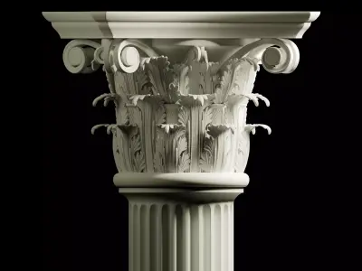 Ancient Style Roman Pillar - Corinthian Column  3D model