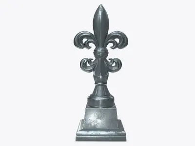 Sculpture fleur de lis garden statue 3D model