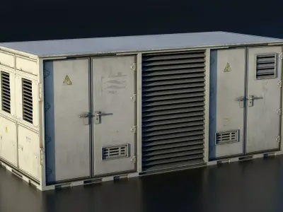 Electrical Container Box Large - Industrial Machine Type E Low-poly 3D model