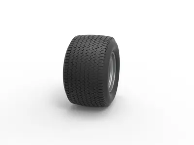Rear Wheel of Northeast Dirt Modified stock car Scale 1 to 25 3D print model