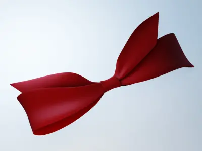 Knotted bow Low-poly 3D model