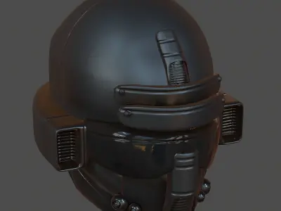 Gas mask helmet 3d model scifi Low-poly  Low-poly 3D model 105