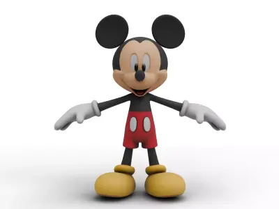 Mickey Mouse Low-poly 3D model