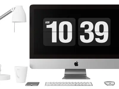 Workplace With Imac BLENDER 3D Model Cycles 3D model