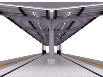 Train platform 3D model 3D model