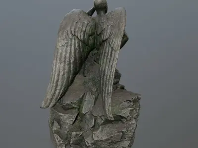 woman statue 1 Low-poly 3D model