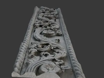 Ornate Architectural Panel 3D Scan Low-poly 3D model