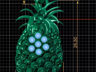 pineapple-inspired pendant 3D print model
