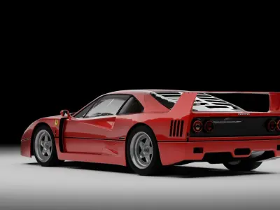 ferrari f40 Low-poly 3D model by edwin-blend