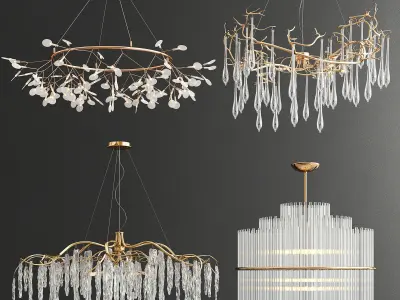 Chandelier Collection 001 - High Quality 36 type lighting set 3D model