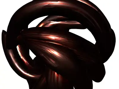 Abstract Copper Wire Coil Sculpture Low-poly 3D model