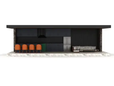 modern garden gazebo 02 Low-poly 3D model