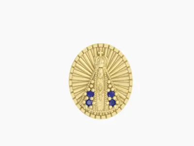 Brinco Nossa senhora aparecida - Earring Our Lady Stl 3D print model