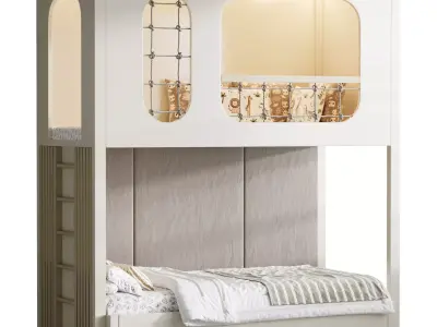 Bunk bed for kids 012 3D model