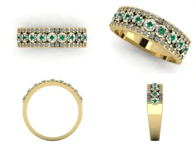 Ring n 2 emerald and sapphire 3D print model