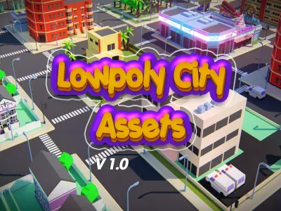 Lowpoly city Assets Package  Low-poly 3D model