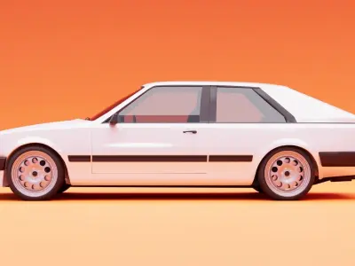 80s fastback coupe Low-poly 3D model