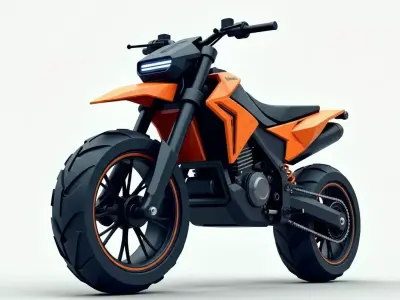 Supermoto bike Low-poly 3D model