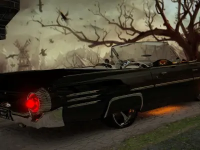 60s Classic Halloween Car 3D model