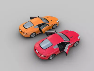 Aston Martin db9 Low-poly with interior Low-poly 3D model