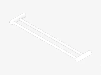 Towel Rail - Double - Luxury - Sleek - 600 Low-poly 3D model
