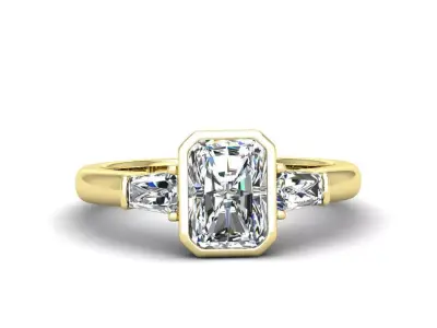 Engagement ring Maya radiant  3D print model